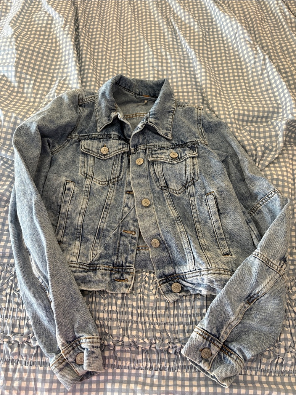 Free people cropped denim jacket